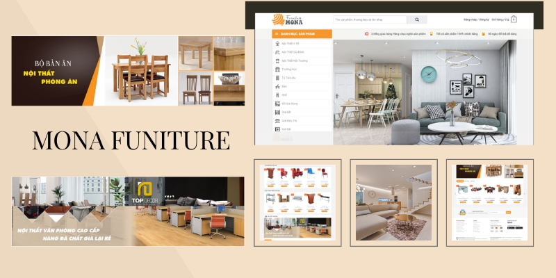 Mẫu website nội thất Mona Furniture
